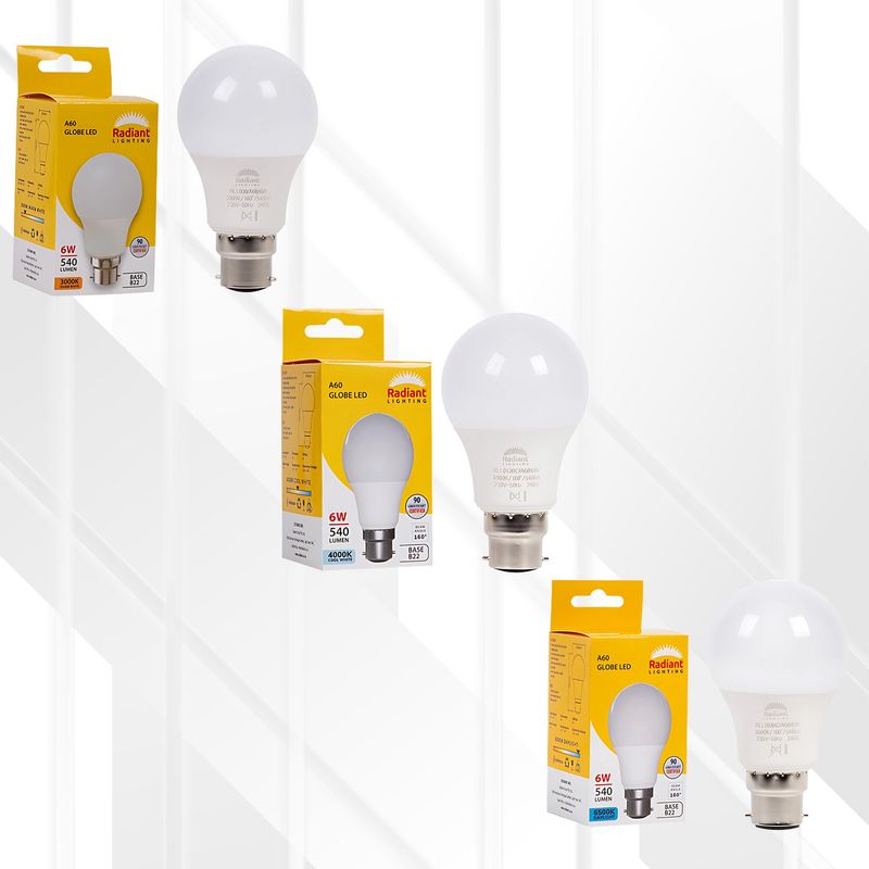 A60 6W Globe LED B22