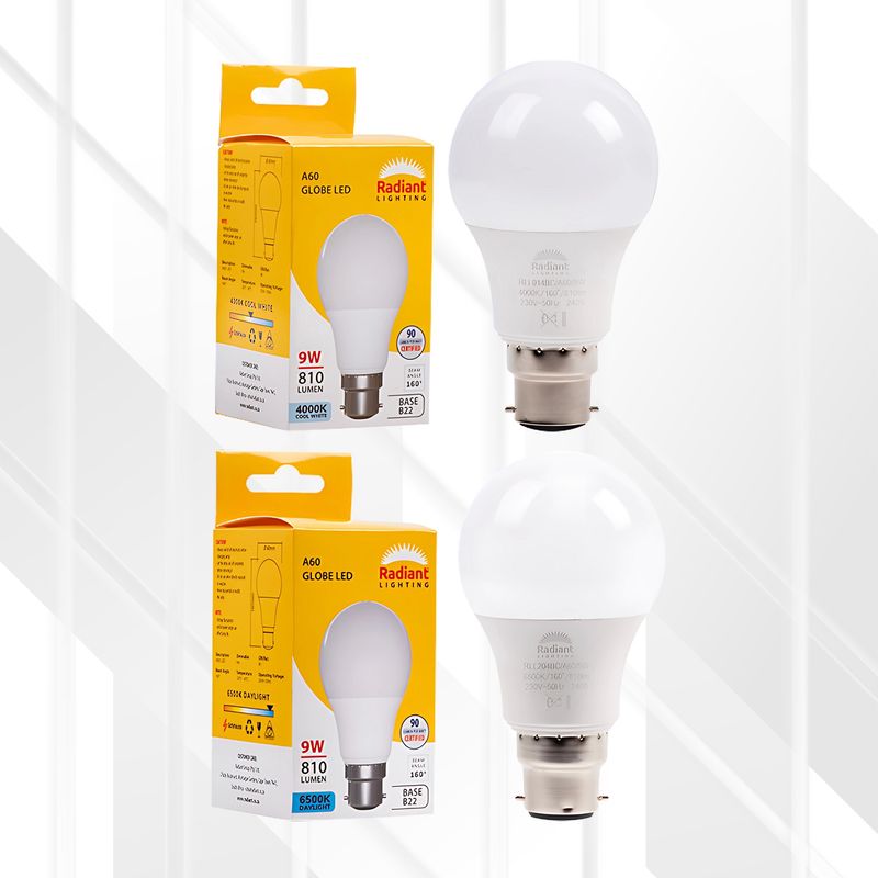 A60 9W Globe LED B22