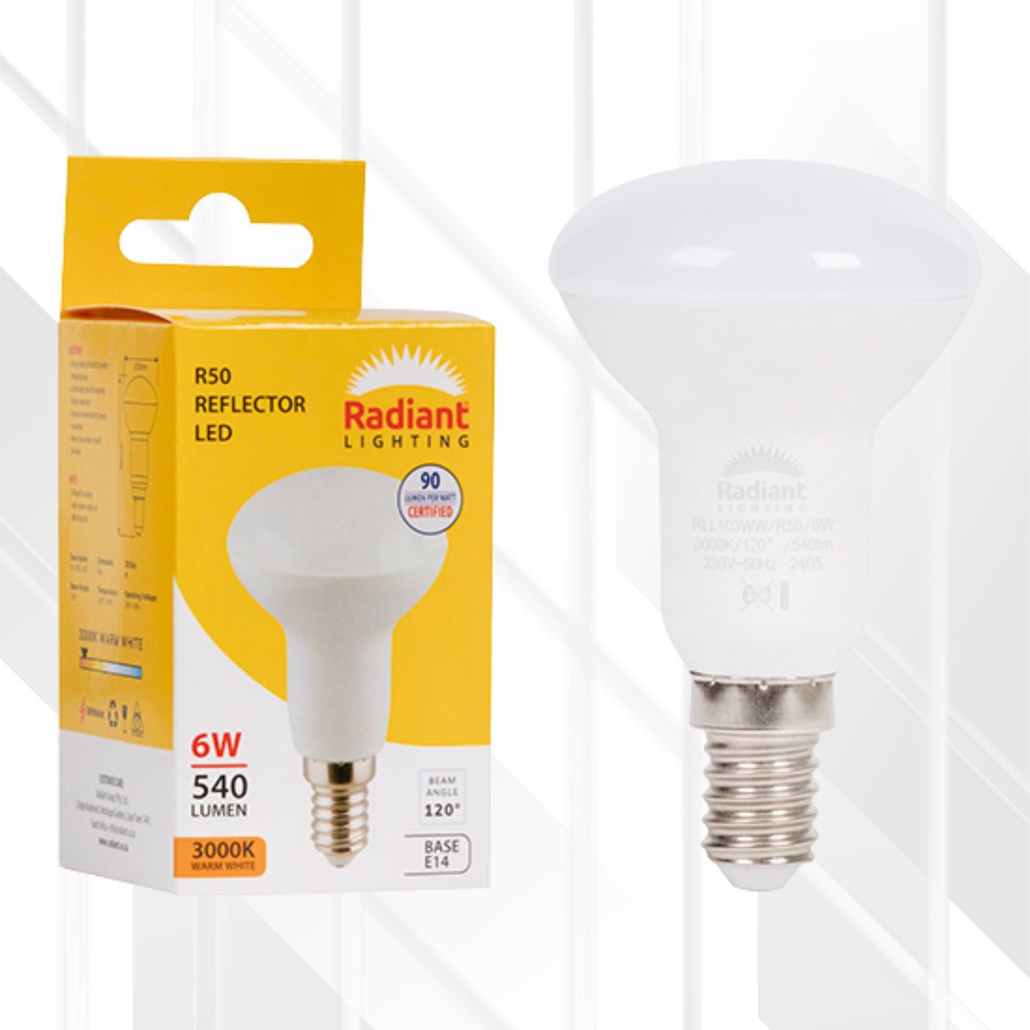 R50 Reflector 6W LED E14, Colour Temperature: 3000K (Warm White)