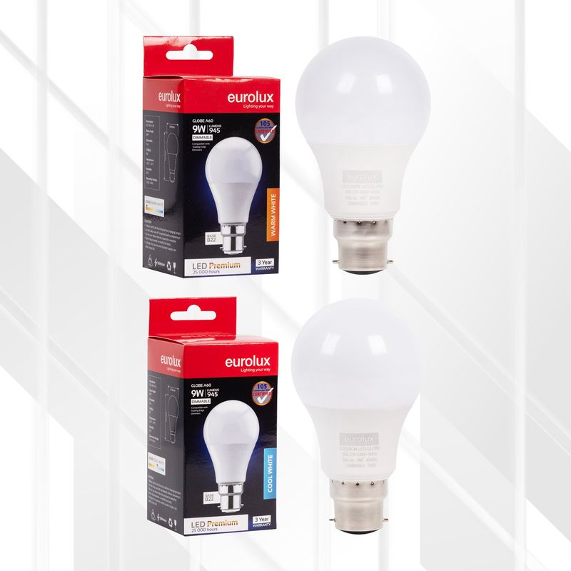 A60 Premium 9W LED B22 Dimmable