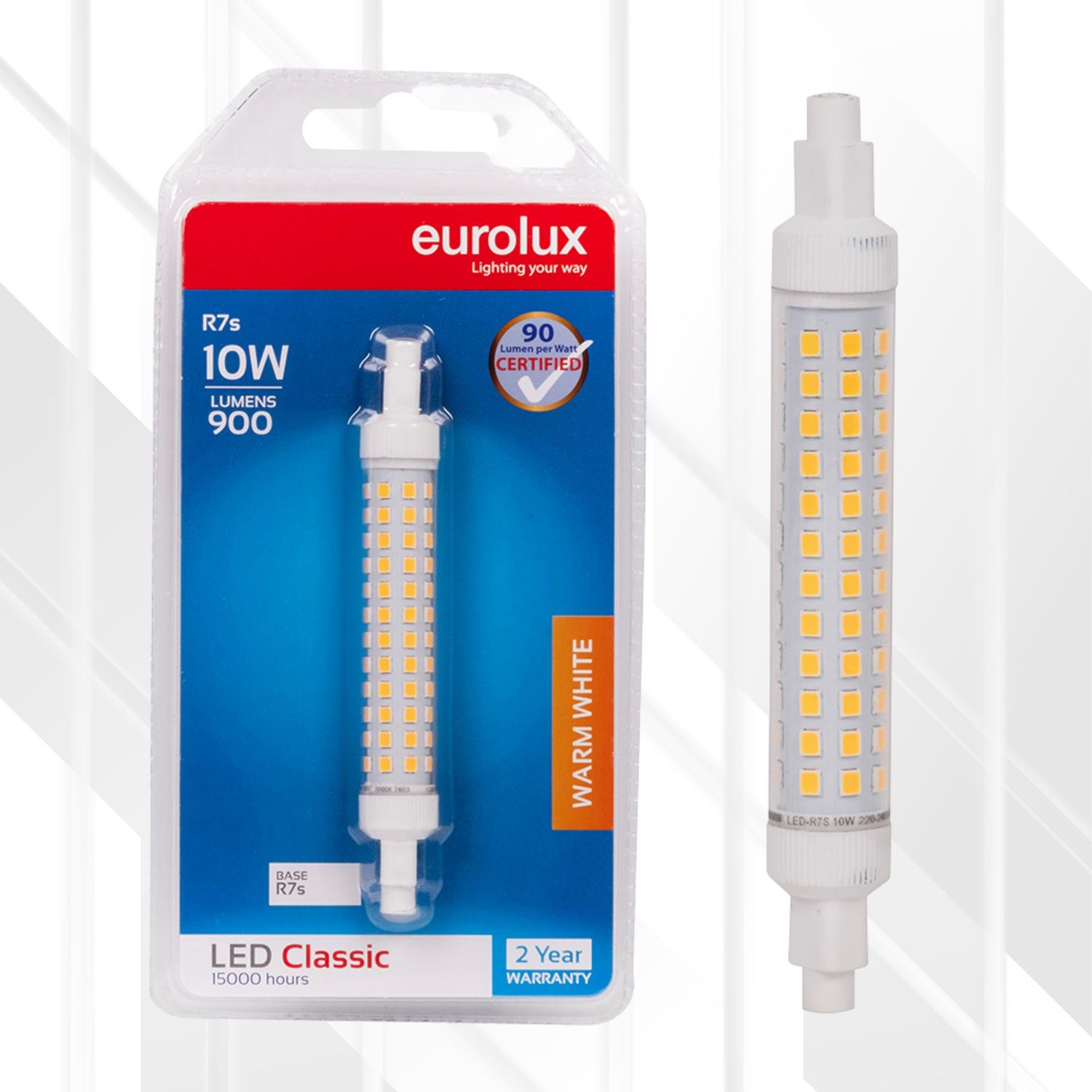 QI Classic 10W LED R7s J118, Colour Temperature: 3000K (Warm White)
