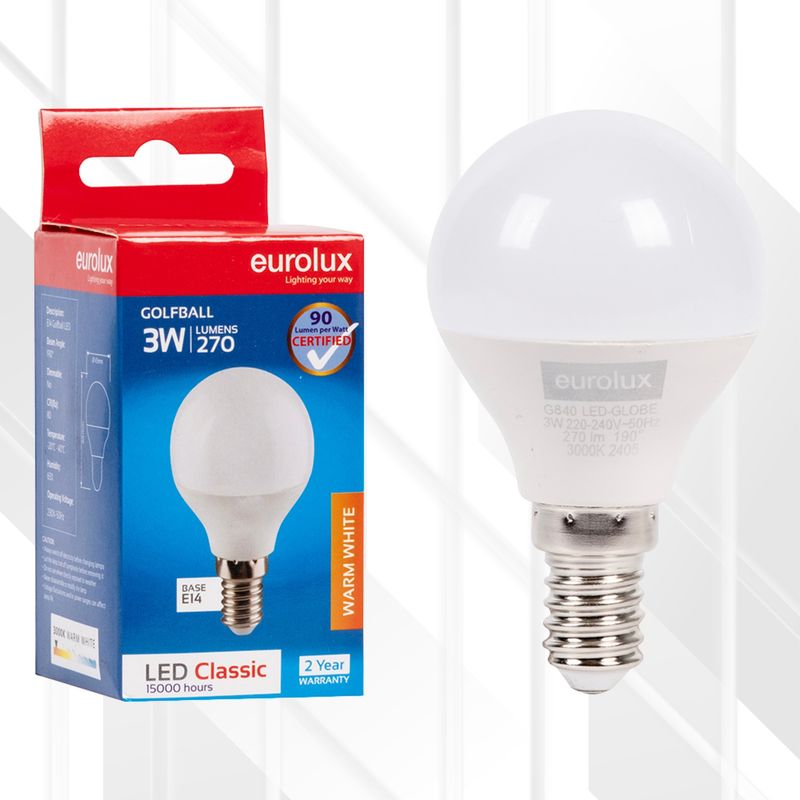 Golfball Classic 3W LED E14 3000K