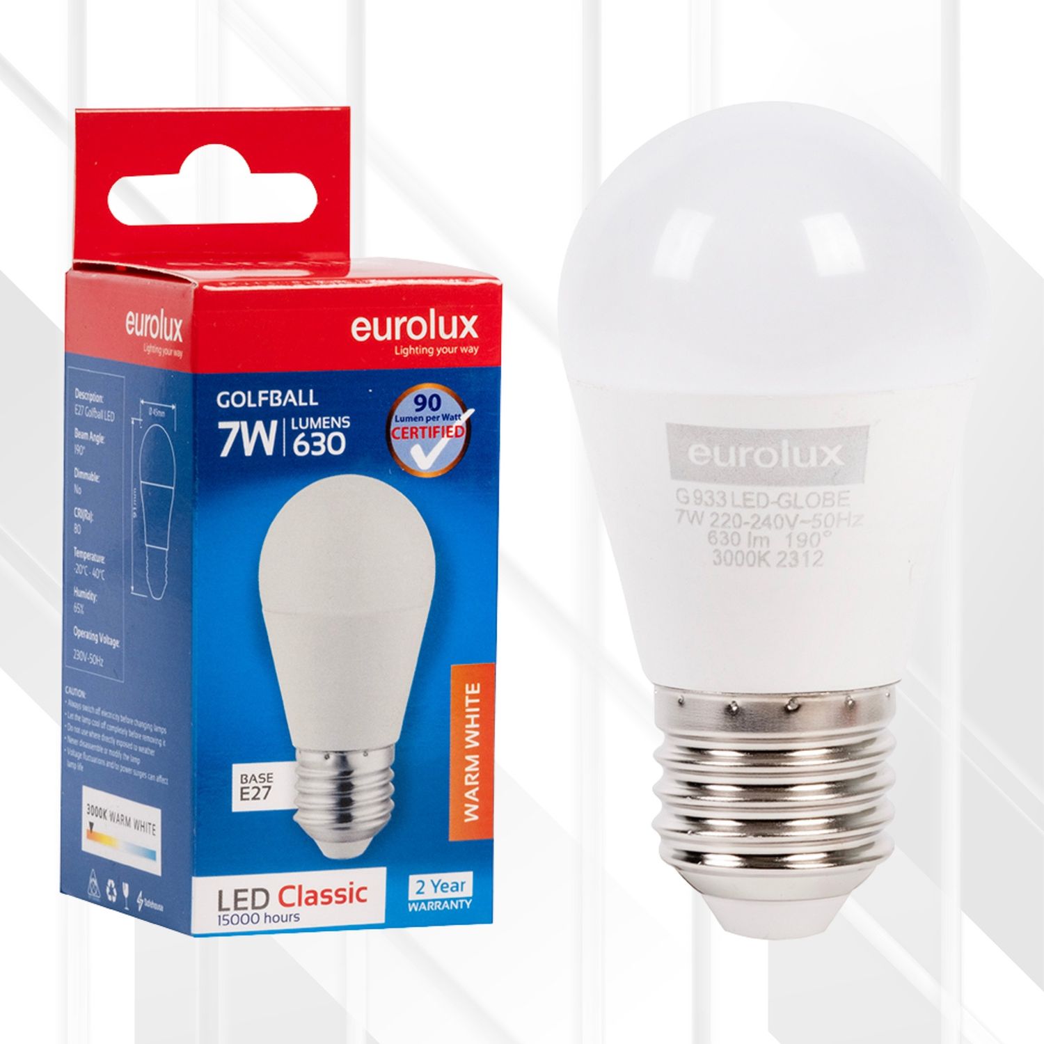 Golfball Classic 7W LED E27 3000K