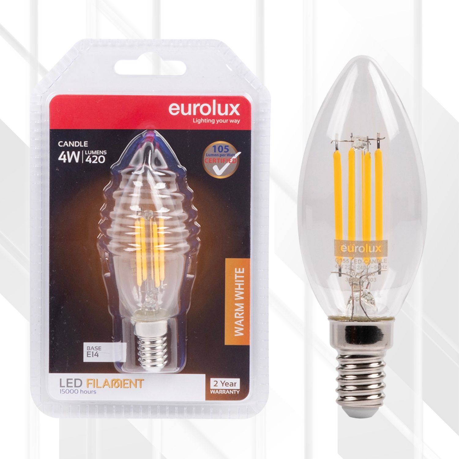 Candle Filament 4W LED E14 3000K