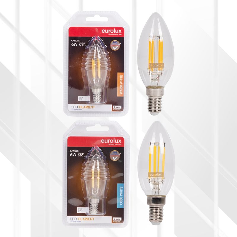 Candle Filament Clear 6W LED E14