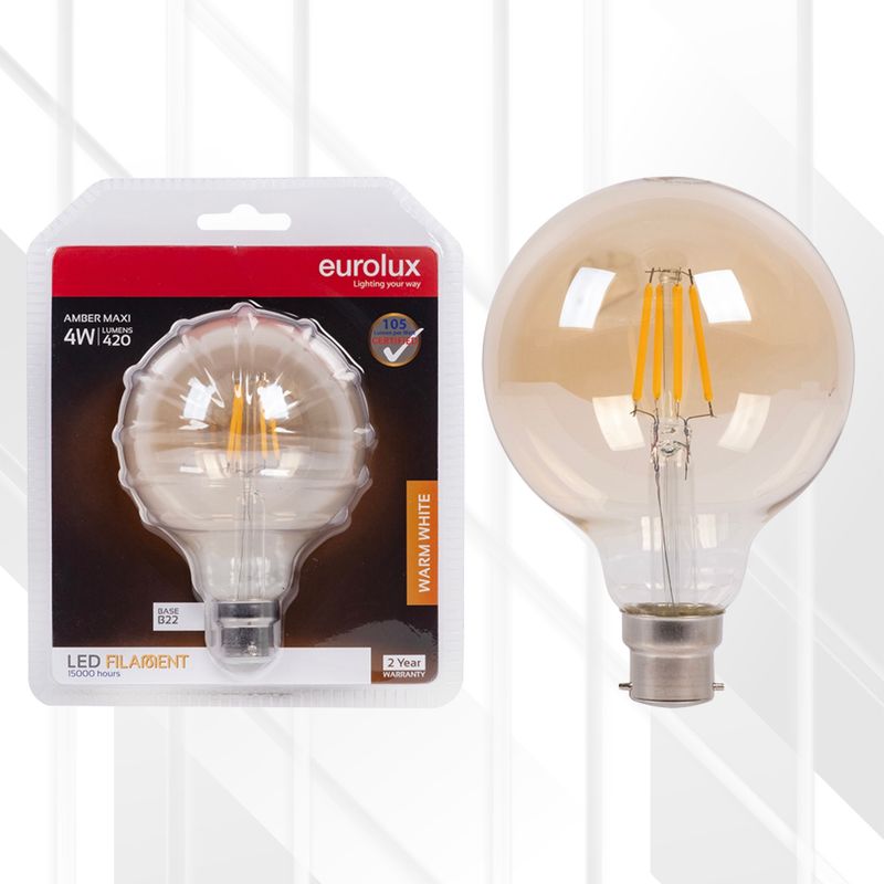 Maxi Globe G95 Filament Amber 4W B22 2700K