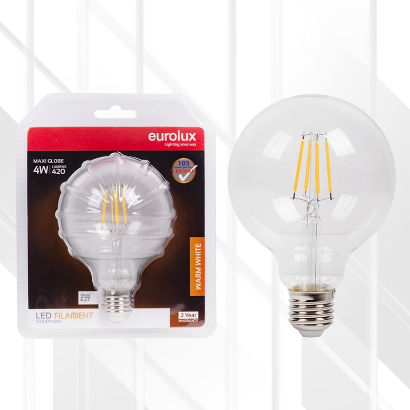 Maxi Globe G95 Filament Clear 4w LED E27 3000K
