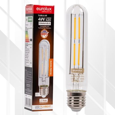 Tubular Filament T30-145 4W LED E27 3000K Dimmable