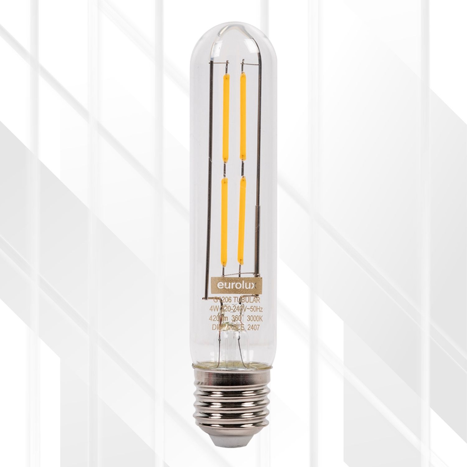 Tubular Filament T30-145 4W LED E27 3000K Dimmable