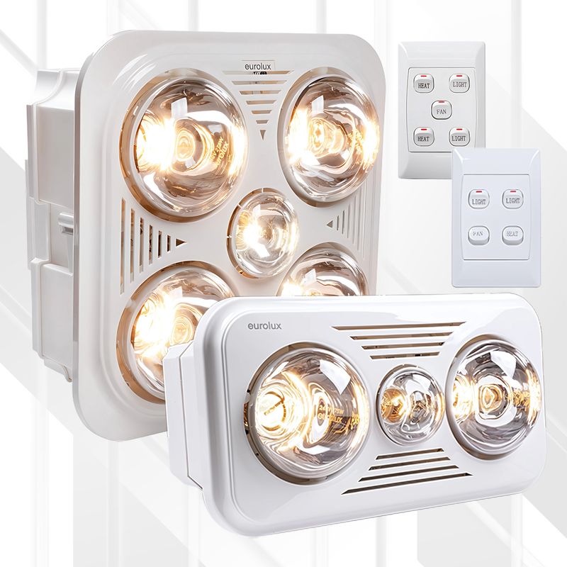 Bathroom 3 in 1 White Heater Light &amp; Extractor