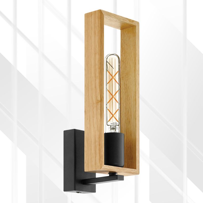 Littleton Wall Light Black &amp; Brown