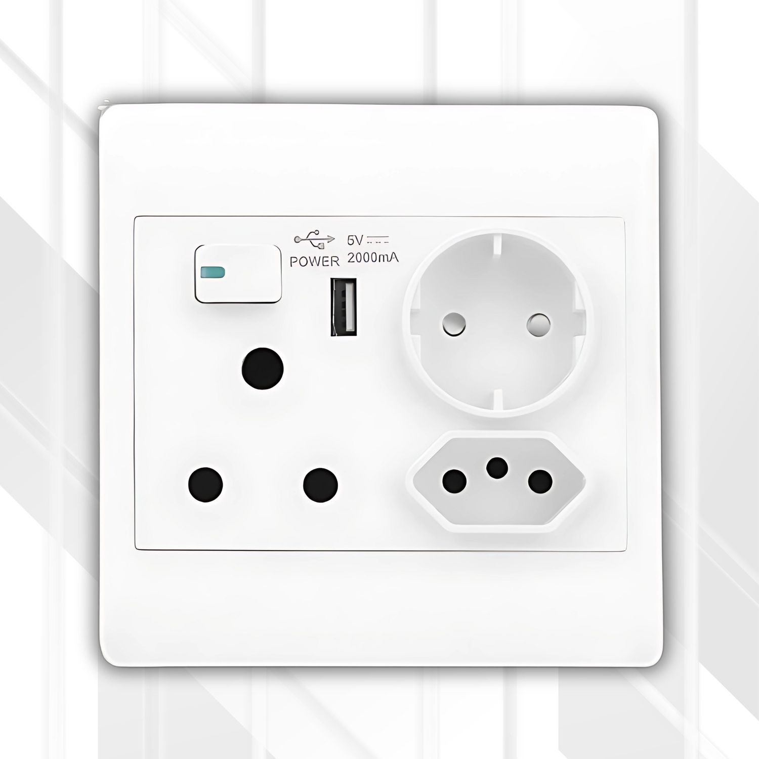S-TEC Socket 1x16A 1xBrazil 1xSchuko 1xUSB 4x4