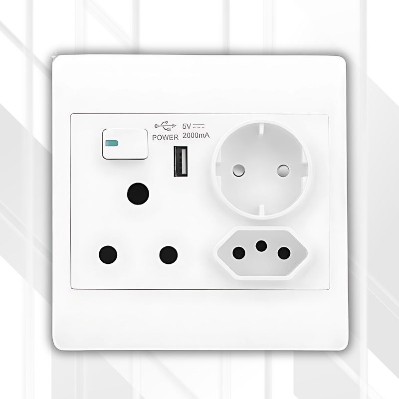 S-TEC Socket 1x16A 1xBrazil 1xSchuko 1xUSB 4x4