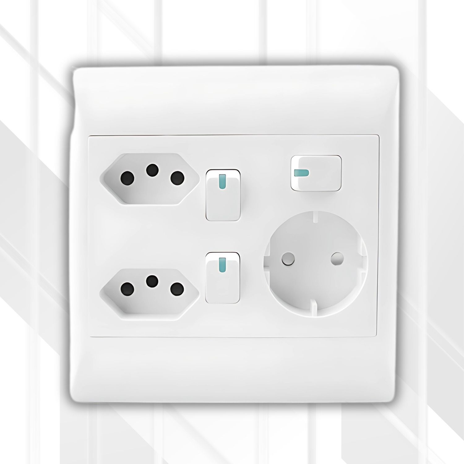 S-TEC Socket 3 Lever+2xEuro+1xSchuko 4X4