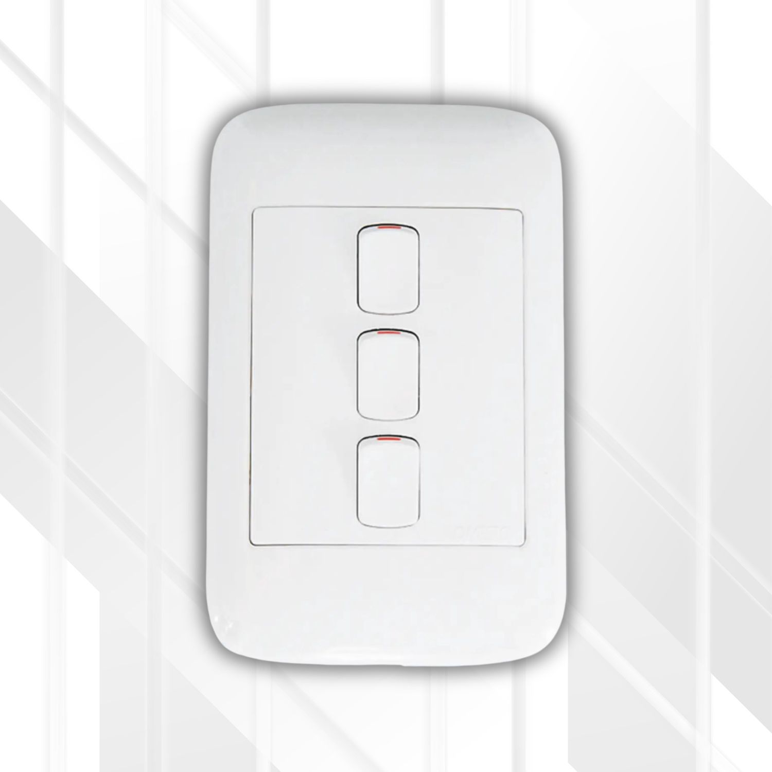 Onesto 3 Lever 1 Way Switch Complete 4x2, Colour: White