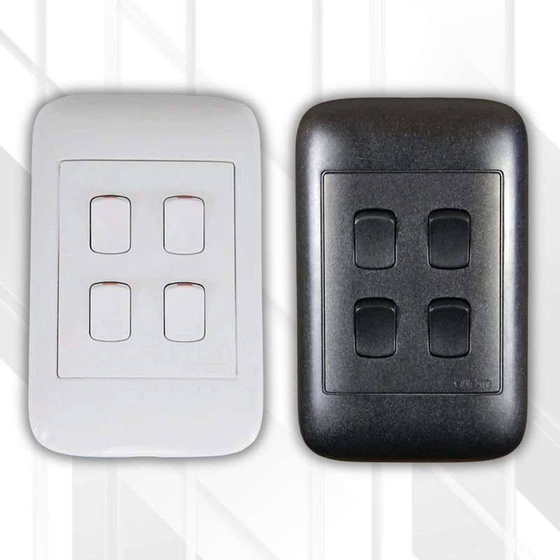 Onesto 4 Lever 1 Way Switch Complete 4x2