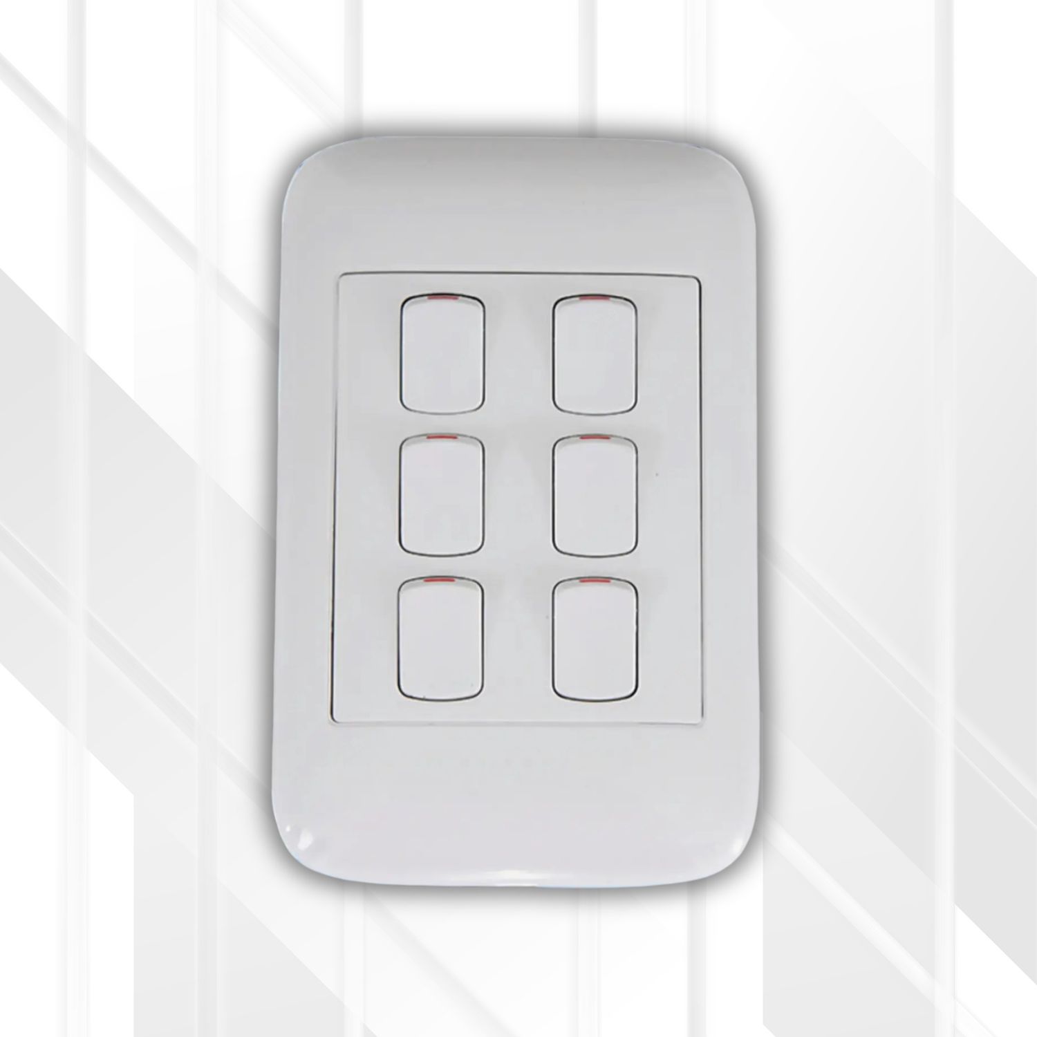 Onesto 6 Lever 1 Way Switch Complete 4x2, Colour: White
