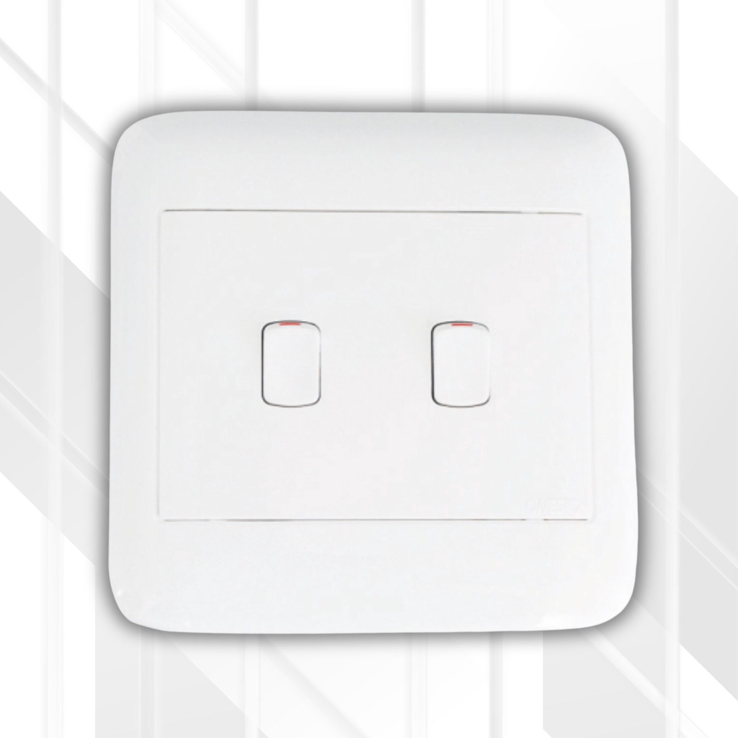 Onesto 2 Lever 1 Way Switch 4x4, Colour: White