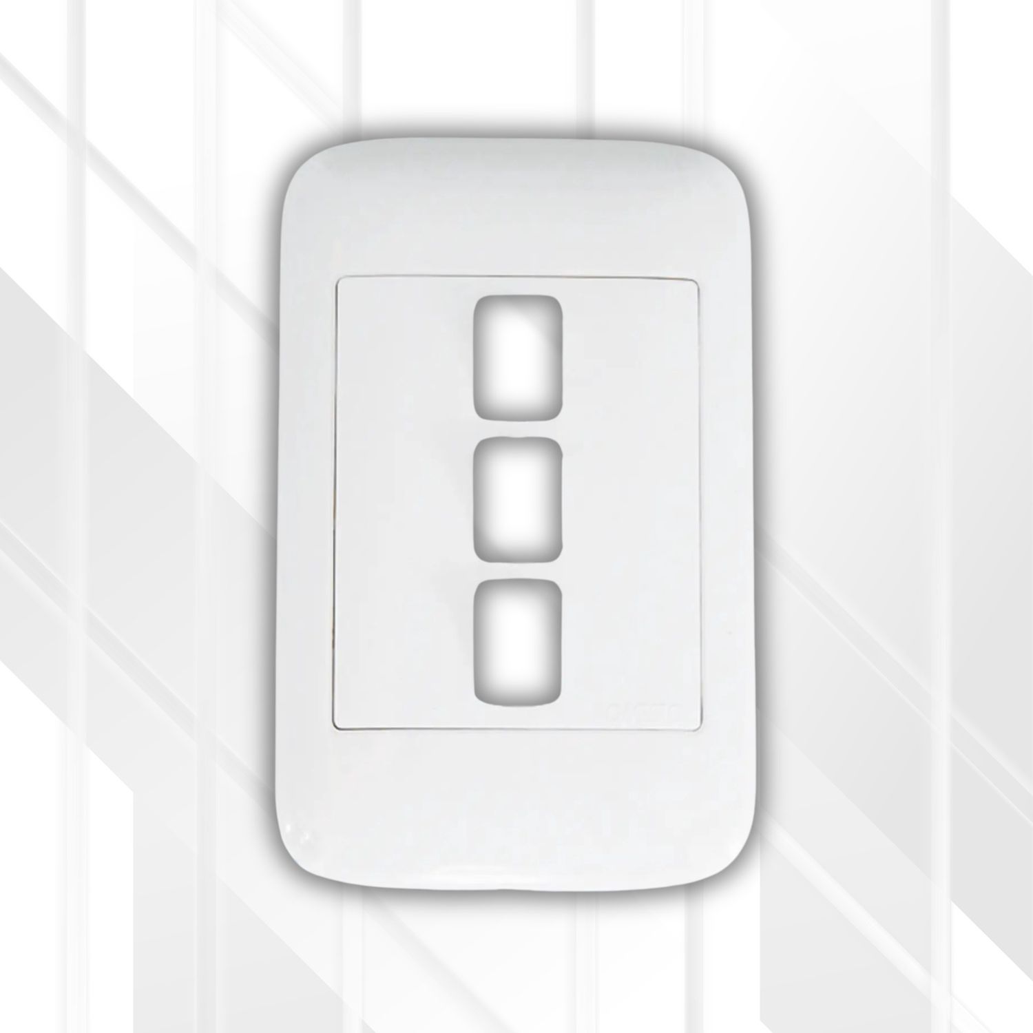 Onesto 3 Lever Grid Plate Only 4x2, Colour: White