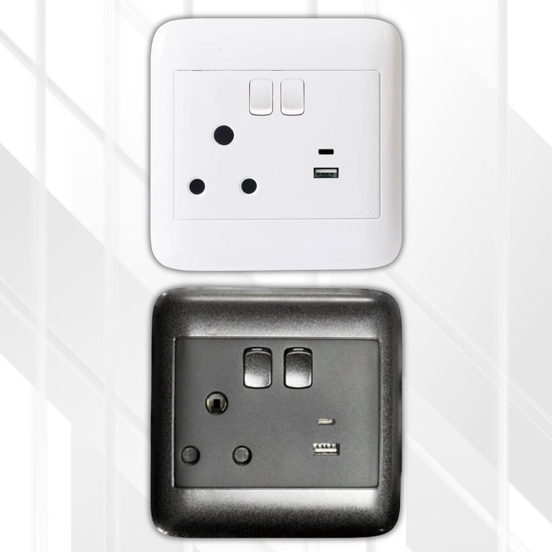 Onesto 16A Switched Socket RSA + USB + Type C 4x4