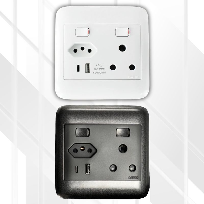 Onesto 16A Switched Socket RSA+ ZA + USB + Type C 4x4
