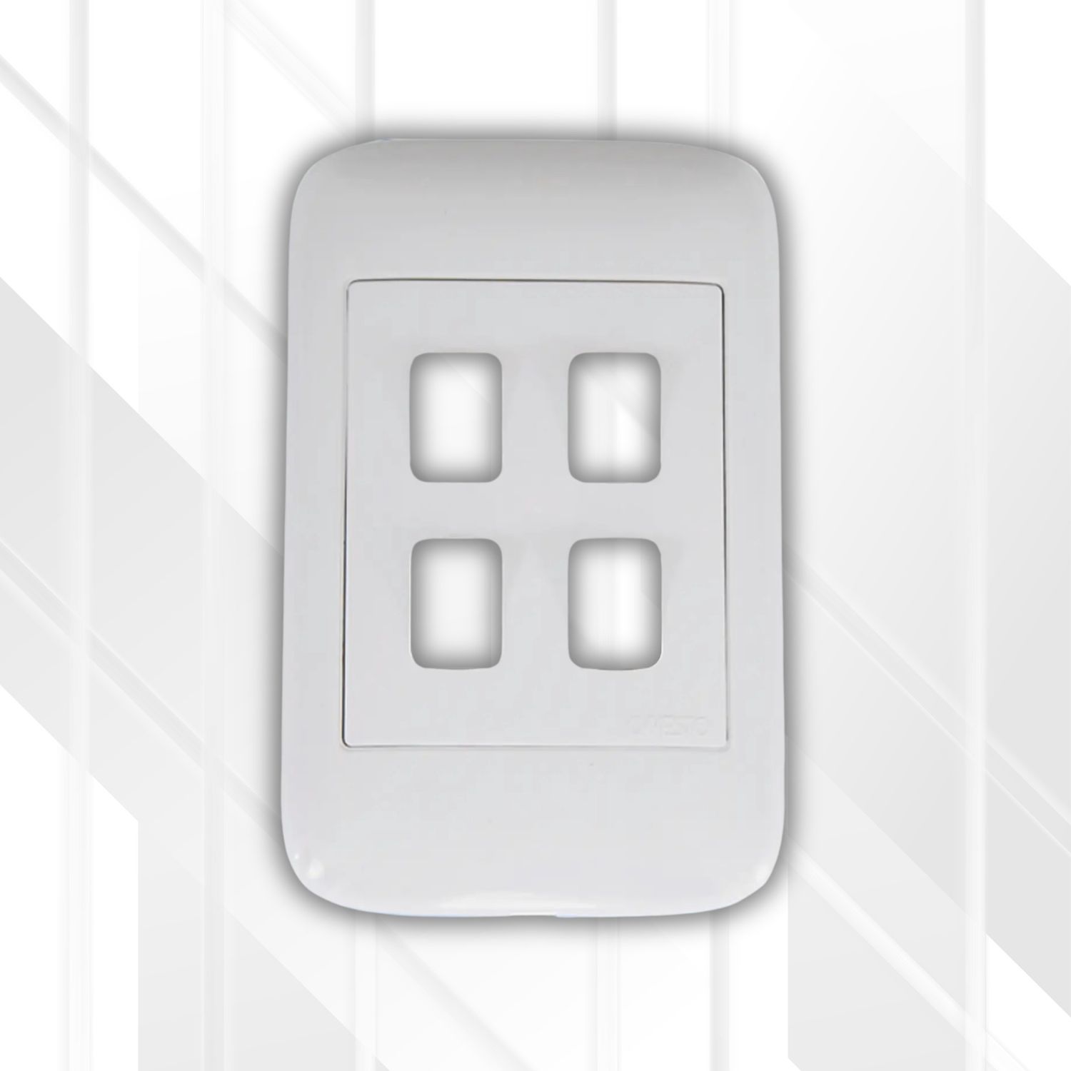 Onesto 4 Lever Grid Plate Only 4x2, Colour: White