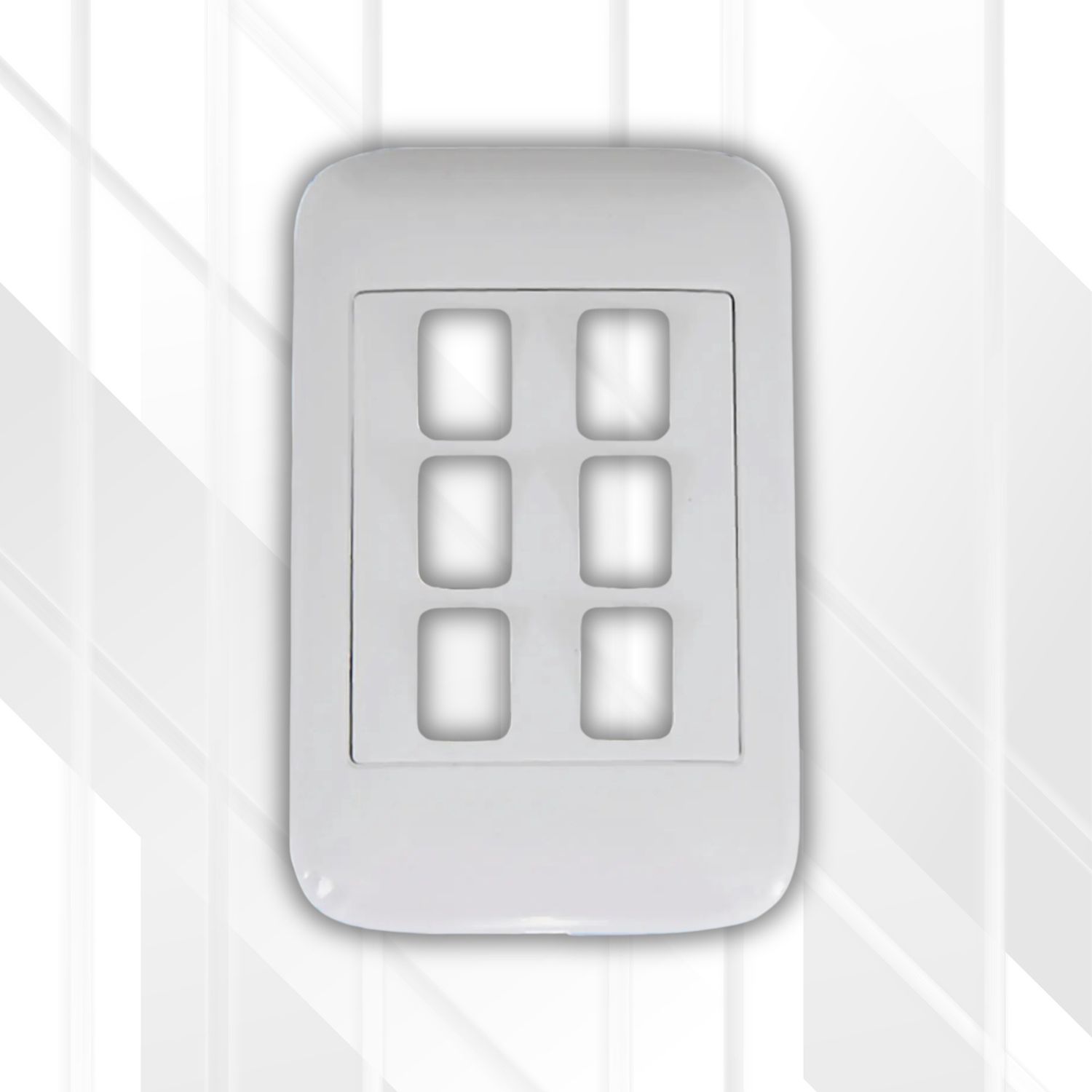Onesto 6 Lever Grid Plate Only 4x2, Colour: White