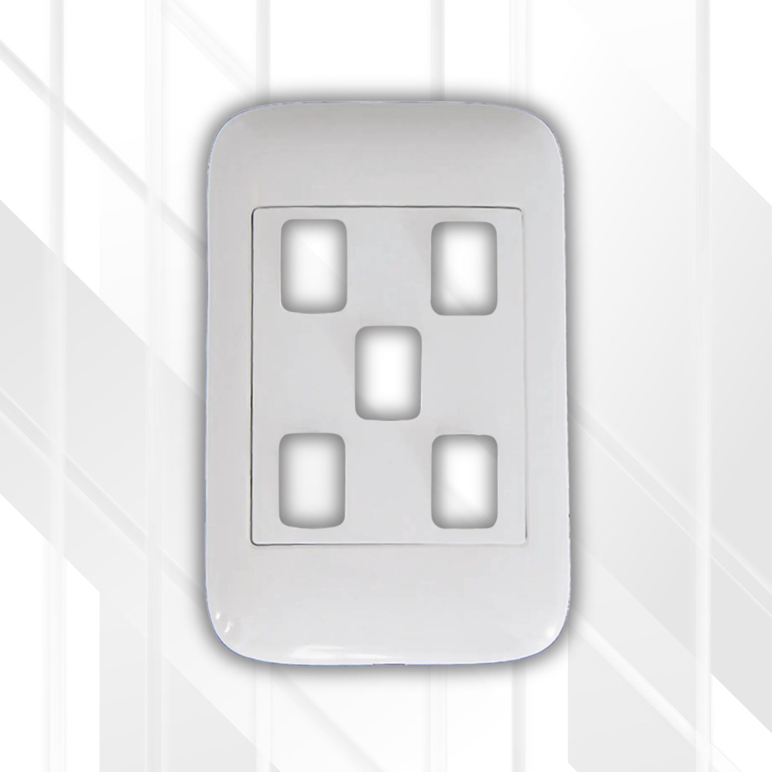 Onesto 5 Lever Grid Plate Only 4x2, Colour: White