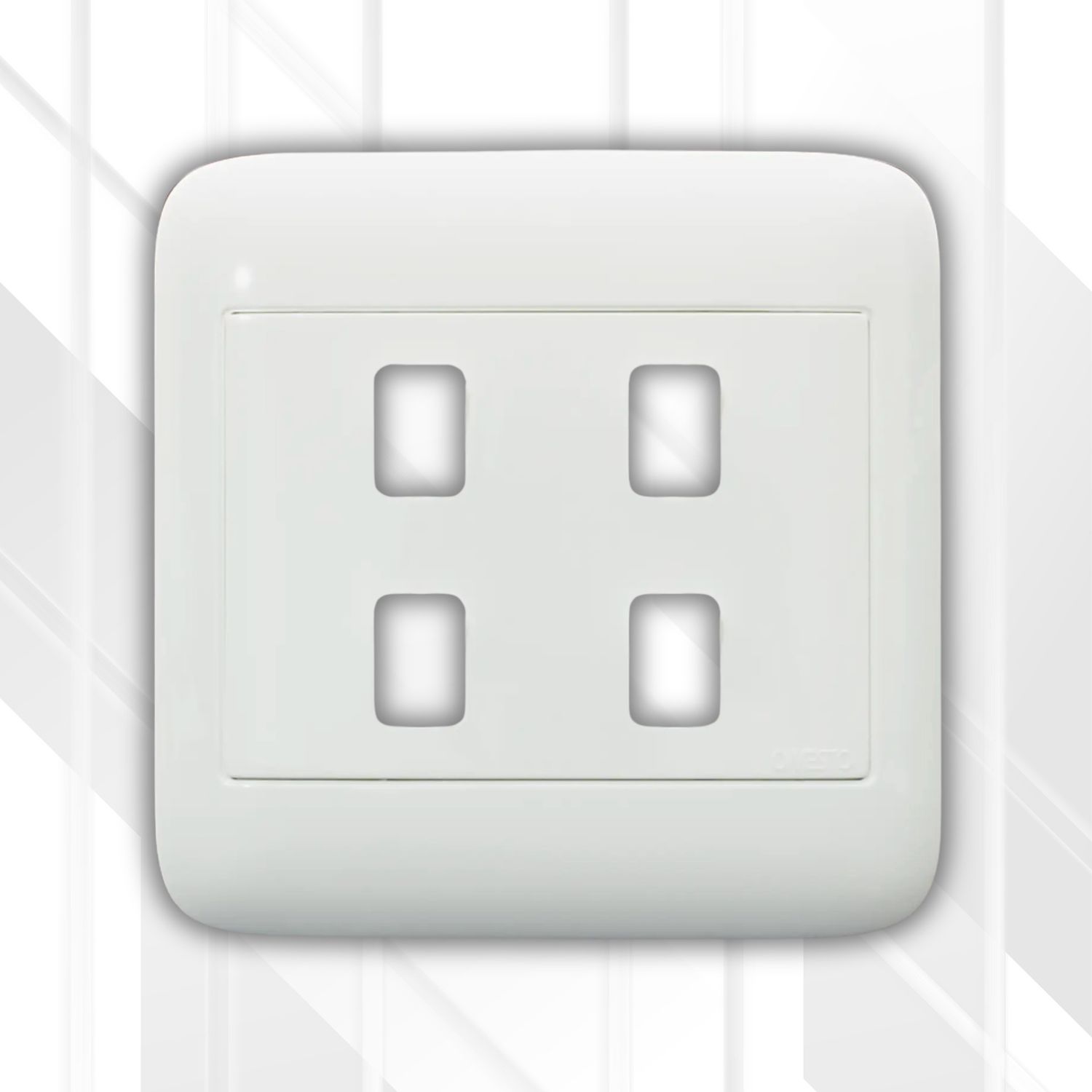 Onesto 4 Lever Grid Plate Only 4x4, Colour: White