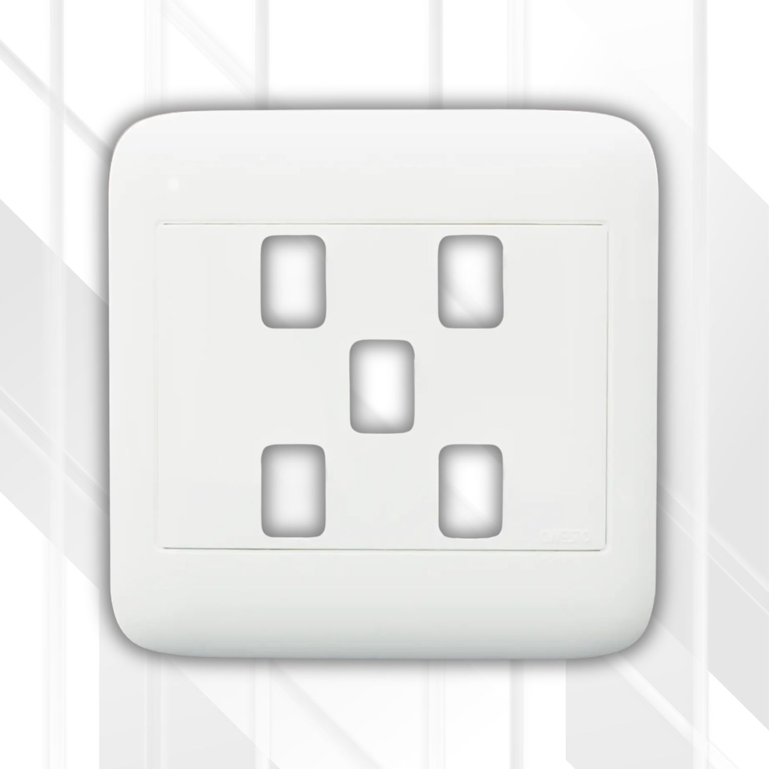 Onesto 5 Lever Grid Plate Only 4x4, Colour: White