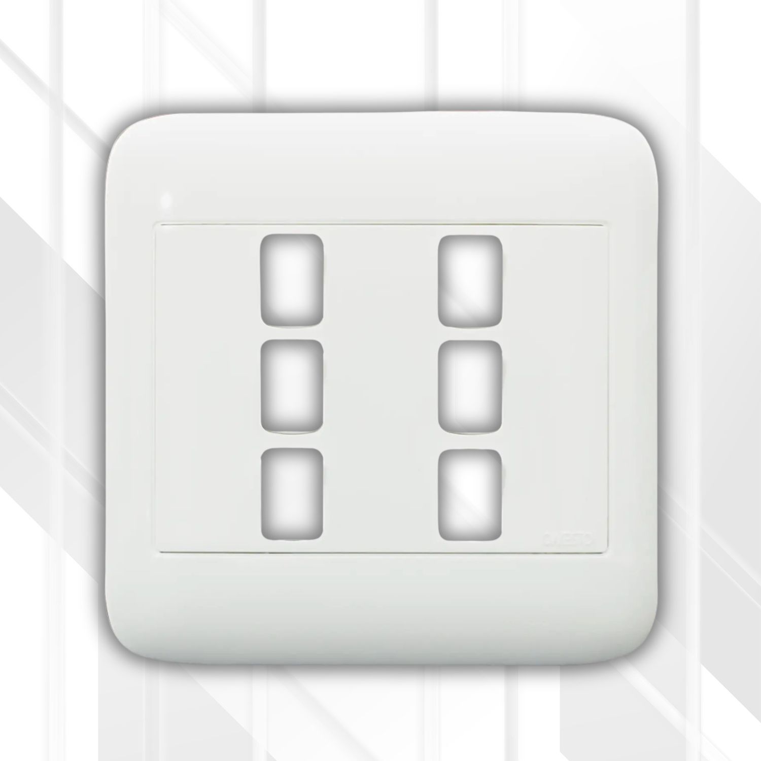 Onesto 6 Lever Grid Plate Only 4x4, Colour: White