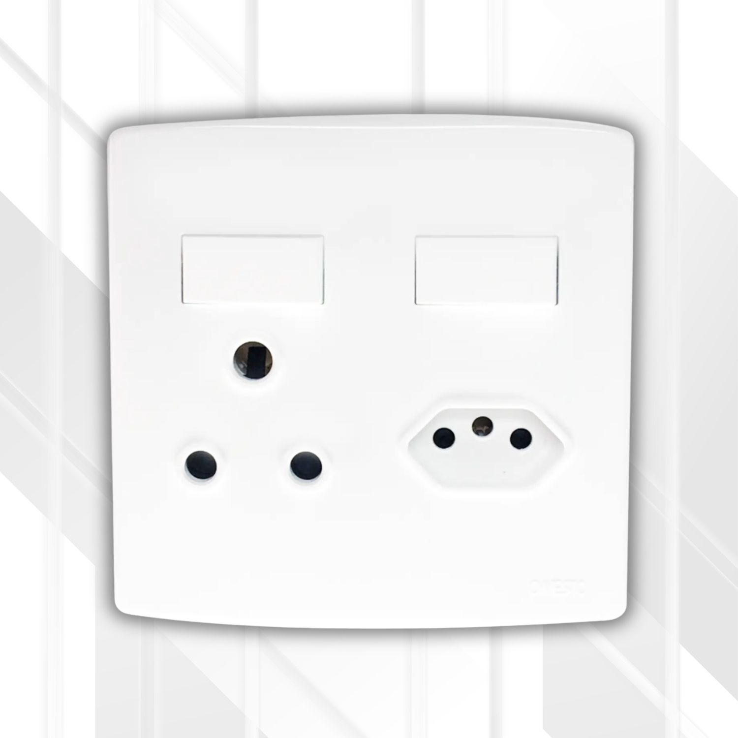 Trinity RSA + ZA Switched Socket 4X4, Colour: White