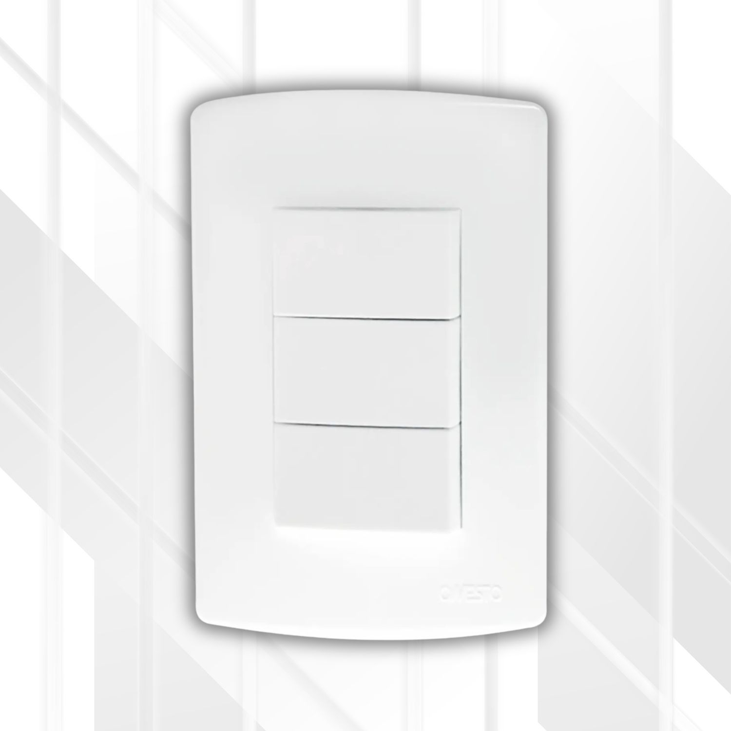 Trinity 16A 3 Lever 1 Way Switch 4X2, Colour: White