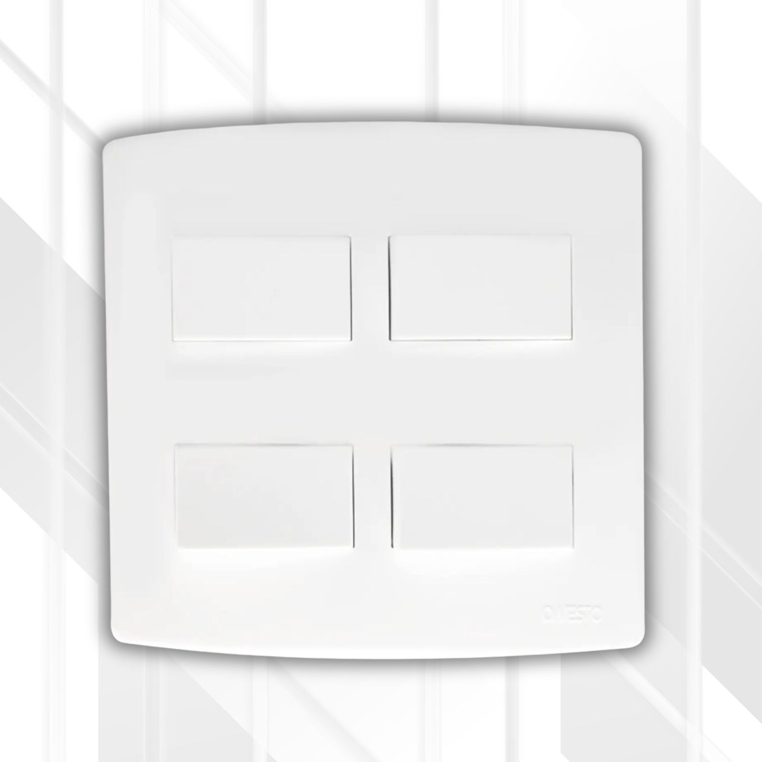 Trinity 16A 4 Lever 1 Way Switch 4X4, Colour: White