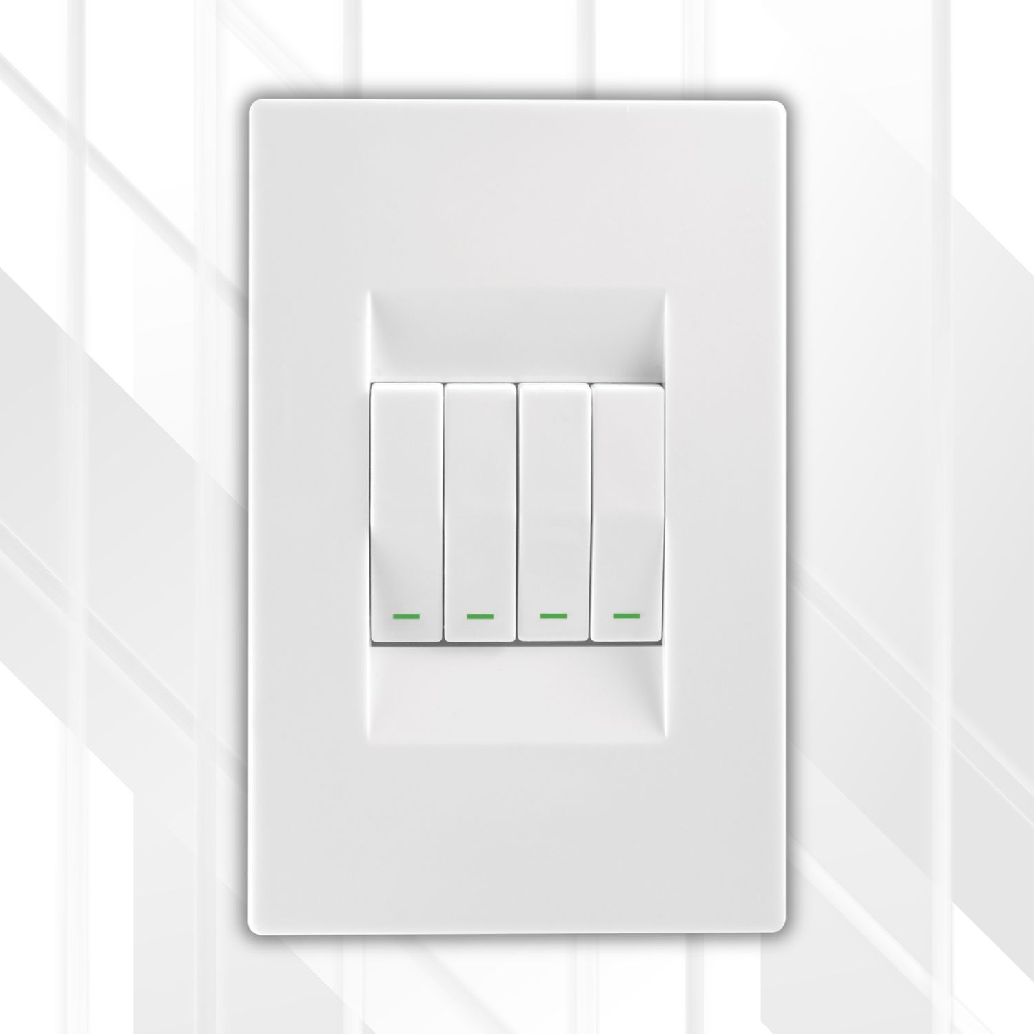 Crabtree TOPAZ 4 Lever 1x2 Way + 3x1 Way Switch 4x2, Colour: White