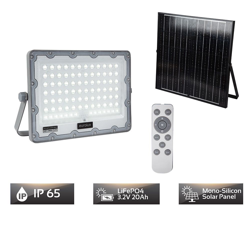 Solar Floodlight LED 1800lm 6500K