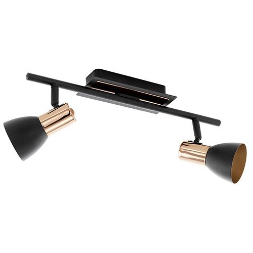Barnham 2LT S/Light Black/Copper LED 2x3w - S154