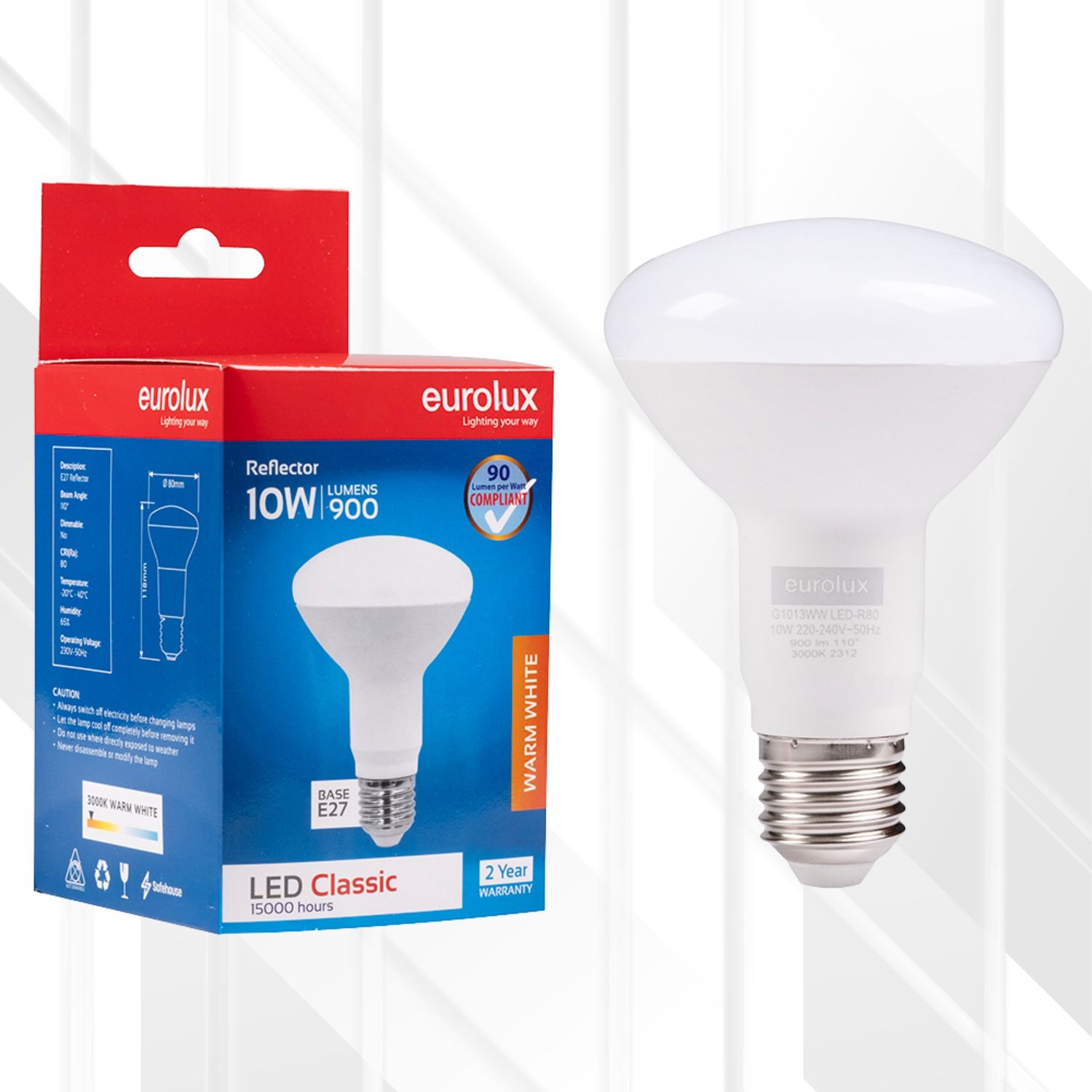 Reflector R80 Classic 10W LED E27, Colour Temperature: 3000K (Warm White)