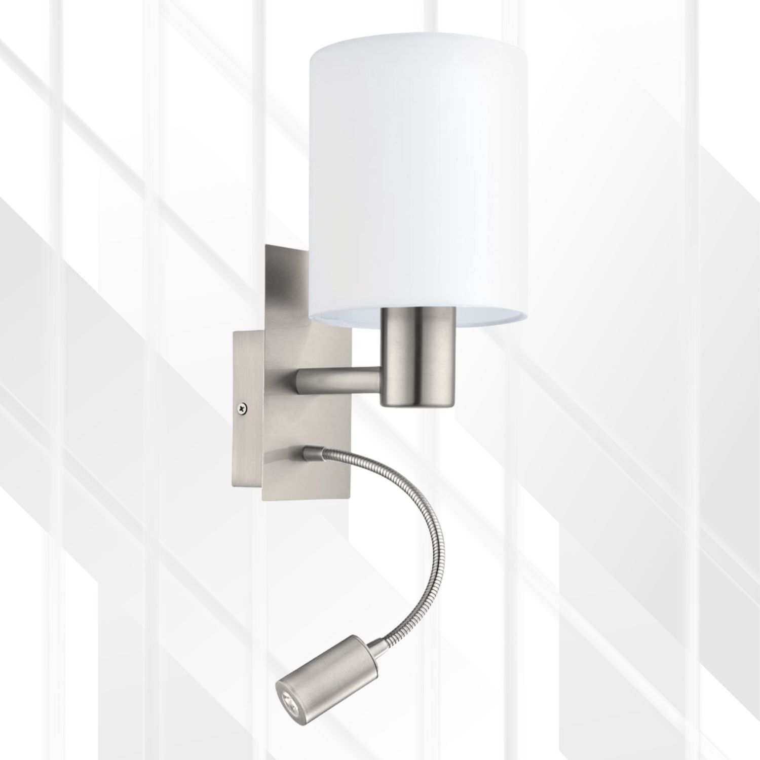 Pasteri Fabric Double Wall Light, Color: WHITE