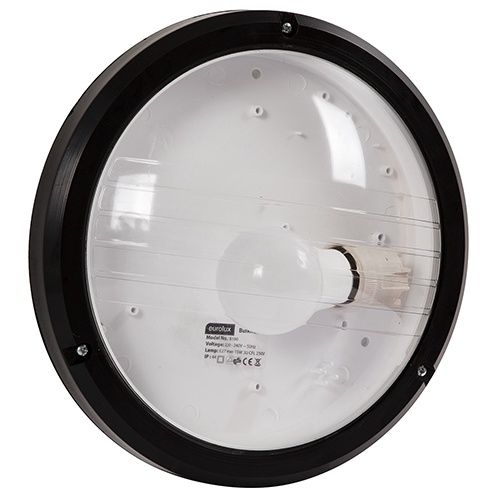 ABS Round B/Head 270mm Black 1x15w - B190B