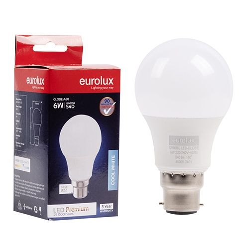 A60 Premium 6w LED B22 4000K N - G980BC
