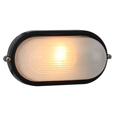Oval Small Plain B/Head 210mm Black 1x60w