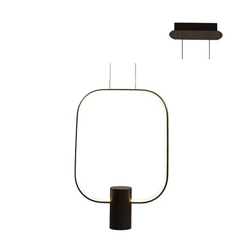 Aurora Square Pendant 230mm Black - P1139B