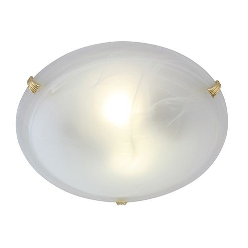 Alabaster C/Light 300mm Polished Brass - C48PB