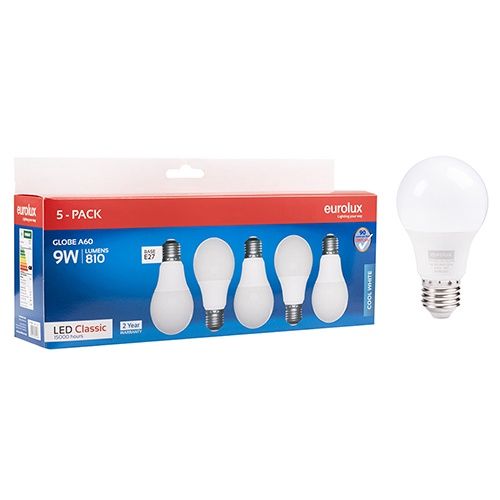 A60 Classic 9w LED E27 4000K 5 Pack N - G1102ES