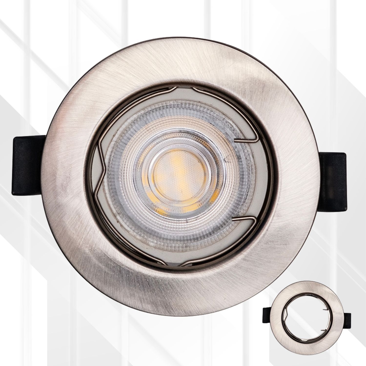 Downlight Polycarbonate 81X40mm (Fitting), Colour: Satin Chrome Plated