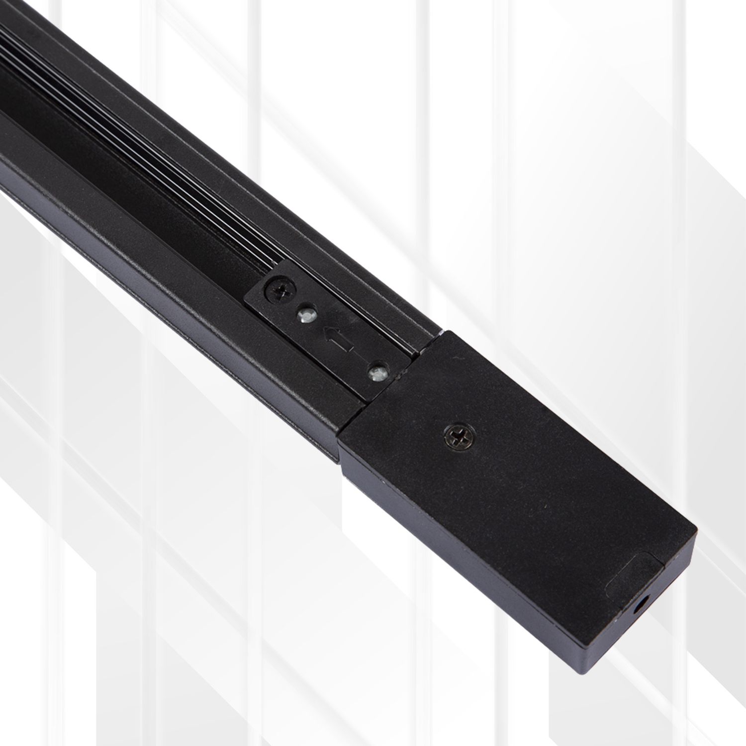 3-Wire Track Incl Ending Plug And Power Connector, Color: BLACK, Length: 2 Meter