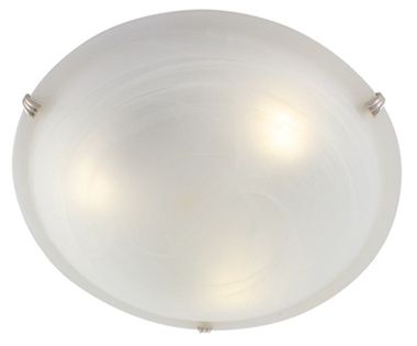 Alabaster Ceiling Light 400mm Satin Chrome - C49SC