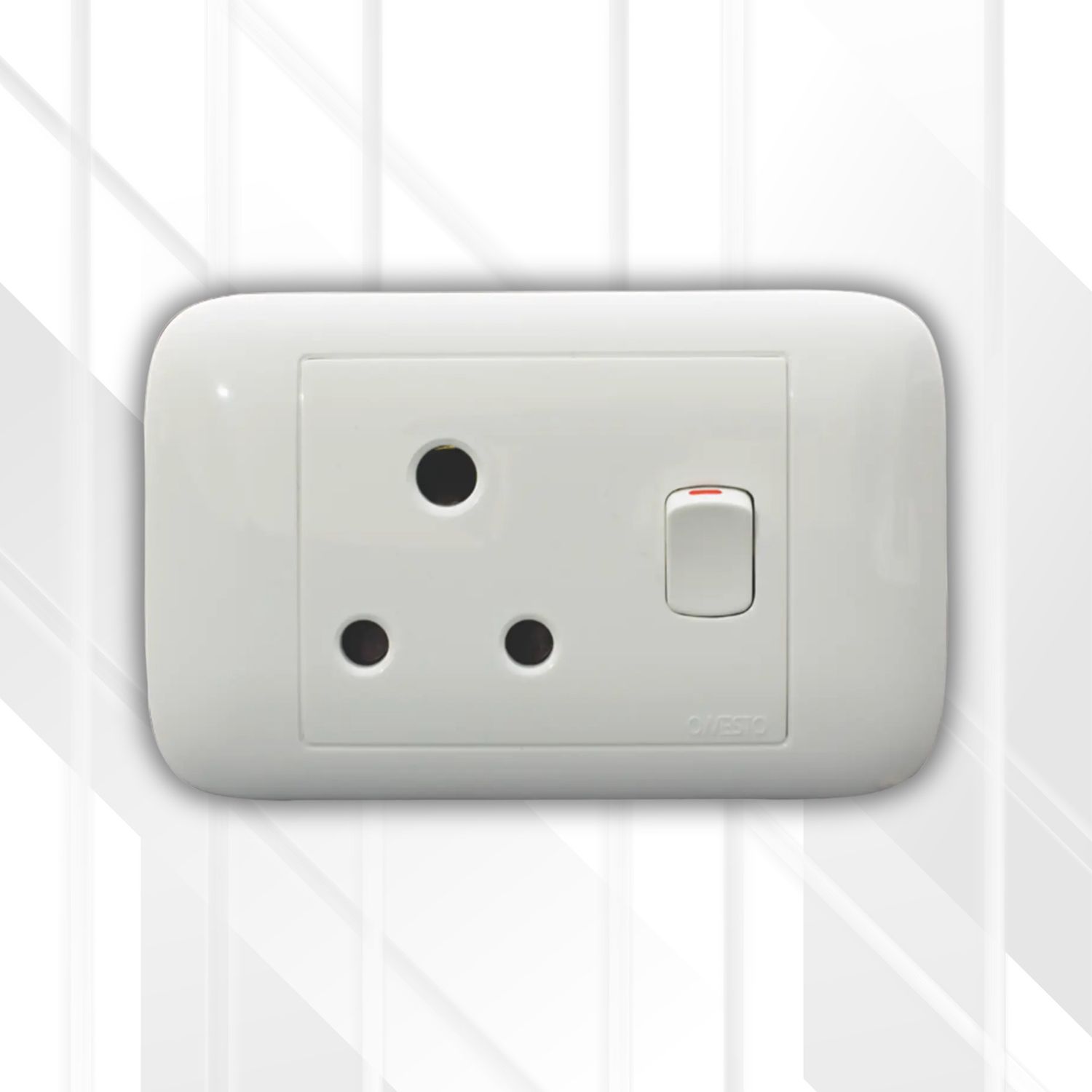 Onesto 16A Single SSO Horizontal 4x2, Colour: White