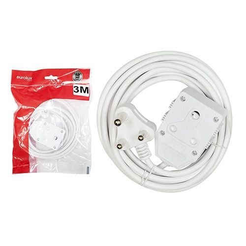 Extension Cord White 1.00mm 3m Double